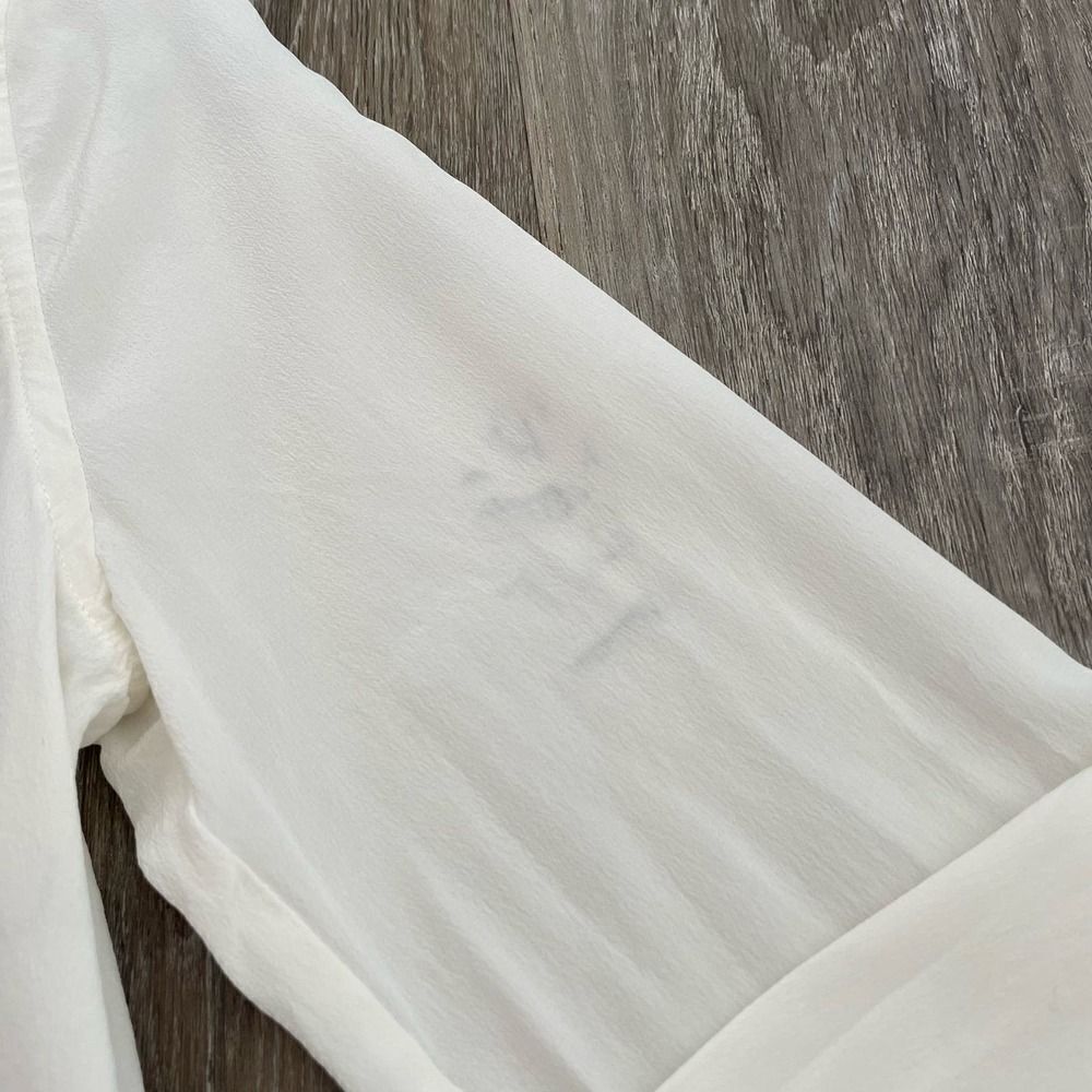 L'AGENCE White Semi-Sheer Button Down Blouse - Picture 5 of 16